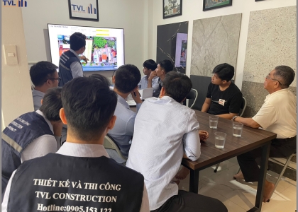 TVL CONSTRUCTION TRÌNH BÀY THIẾT KẾ VÀ TRIỂN KHAI PHƯƠNG ÁN THI CÔNG NHÀ SONG LẬP - HIỆN ĐẠI