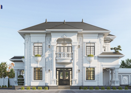TVL CONSTRUCTION | HOÀN THÀNH THIẾT KẾ KIẾN TRÚC BIỆT THỰ TÂN CỔ ĐIỂN