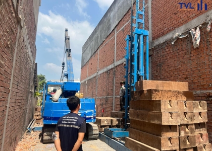 TVL CONSTRUCTION | TRIỂN KHAI KHỞI CÔNG &amp; THI CÔNG ÉP CỌC DỰ ÁN NHÀ NGHỈ TƯ NHÂN 4 TẦNG