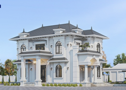 TVL CONSTRUCTION | CHỐT PHƯƠNG ÁN THIẾT KẾ KIẾN TRÚC BIỆT THỰ TÂN CỔ ĐIỂN