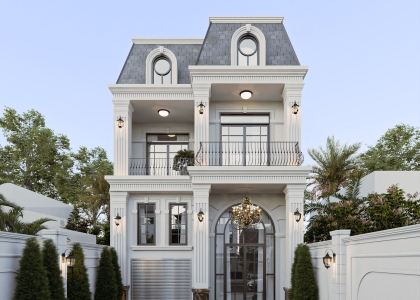 TVL CONSTRUCTION | CẬP NHẬT THIẾT KẾ KIẾN TRÚC NHÀ TÂN CỔ ĐIỂN