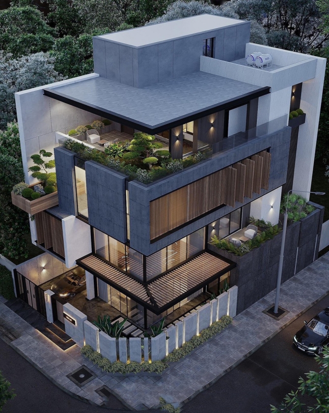 BIỆT THỰ 4 TẦNG HIỆN ĐẠI 